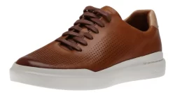 Cole Haan GrandPrø Rally Laser Cut Tan Brown Leather Lace-Up Sneaker