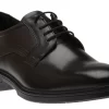 ECCO Lisbon Black Leather Lace-Up Plain Toe Dress Shoe