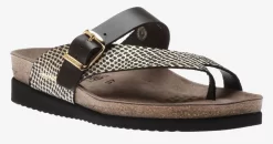 Mephisto Helen Mix Black Gold Cuba Leather Thong Sandal