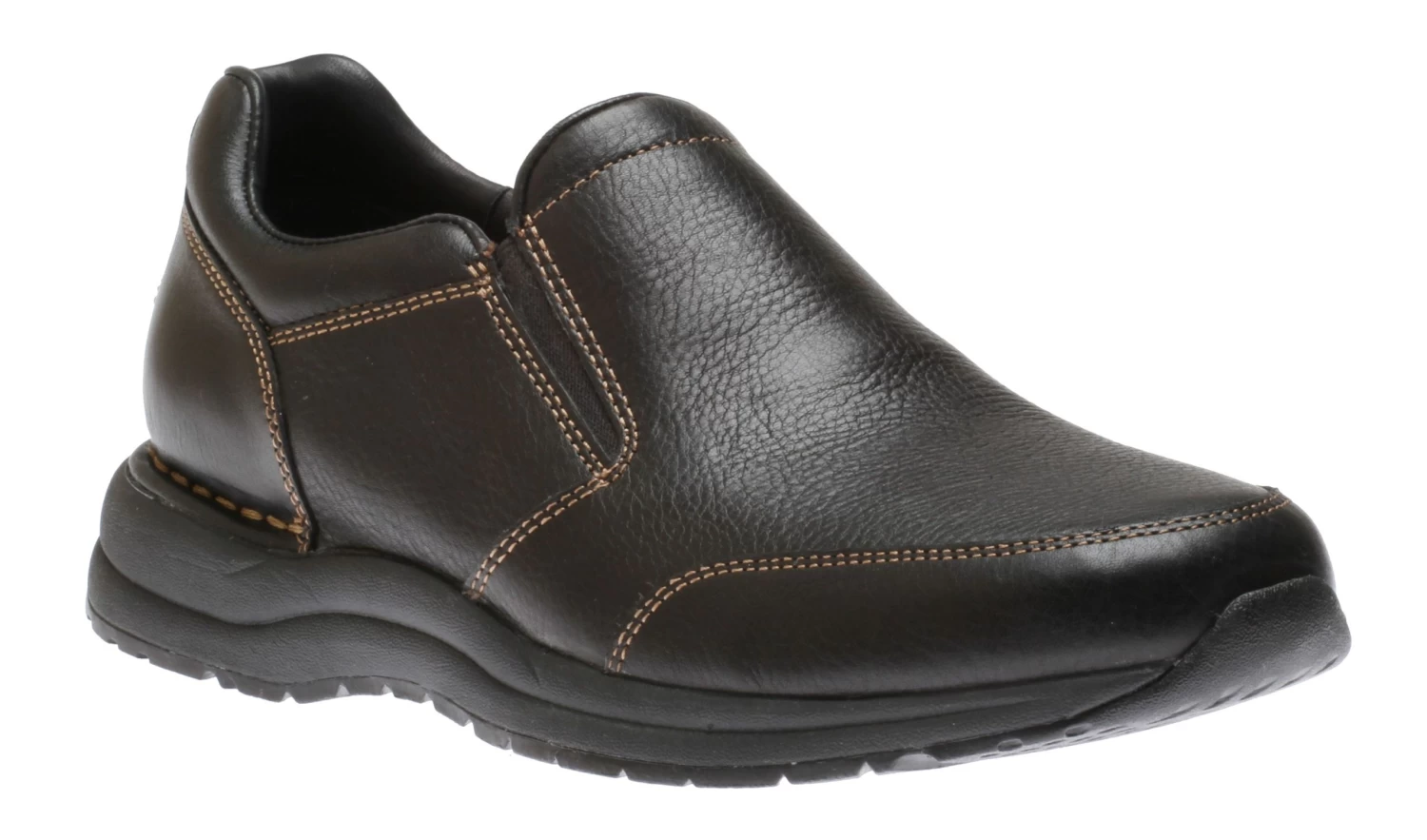 Rockport Edge Hill 2 Black Leather Double Gore Slip-On Casual Dress Shoe