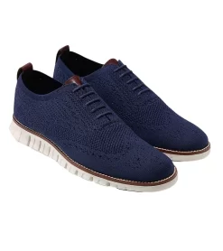 Cole Haan ZERØGRAND Wingtip Oxford Blue Stitchlite -Walking On A Cloud colstitchlite03d