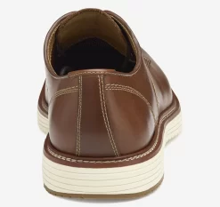 Upton Tan Brown Leather Plain Toe Derby Dress Shoe -Walking On A Cloud johupton06d