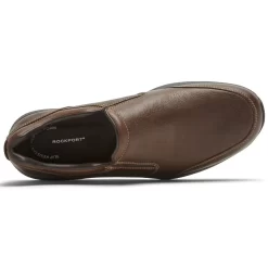 Rockport Edge Hill 2 Brown Leather Double Gore Slip-On Casual Dress Shoe -Walking On A Cloud rocedgehillso02b