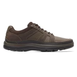 Rockport Get Your Kicks Dark Brown Leather Wide Width Mudguard Blucher Sneaker -Walking On A Cloud rocgyk02c