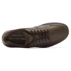 Rockport Get Your Kicks Dark Brown Leather Wide Width Mudguard Blucher Sneaker -Walking On A Cloud rocgyk02d