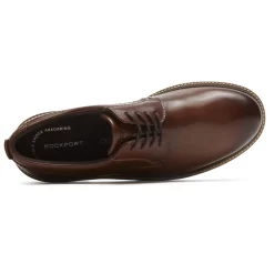 Rockport Marshall Dark Brown Leather Plain Toe Oxford Dress Shoe -Walking On A Cloud rocmarshall06d