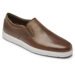 Rockport Total Motion Lite Cognac Brown Leather Slip-On Sneaker